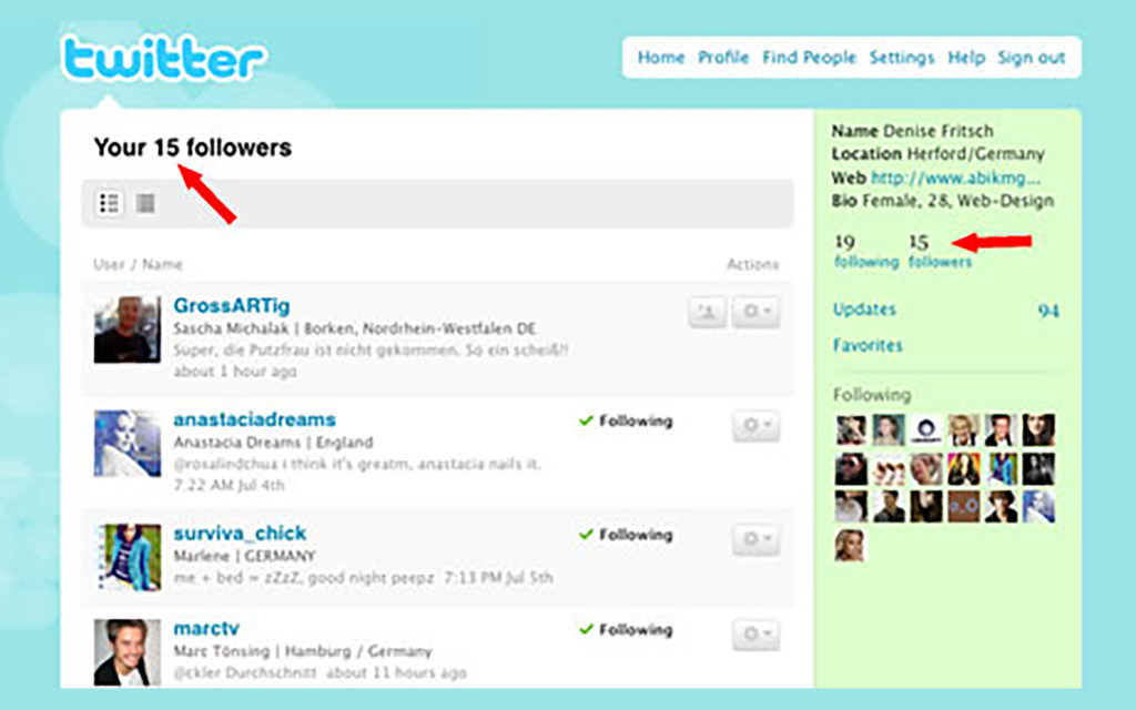 Diese Twitter-Accounts folgen mir - Follower