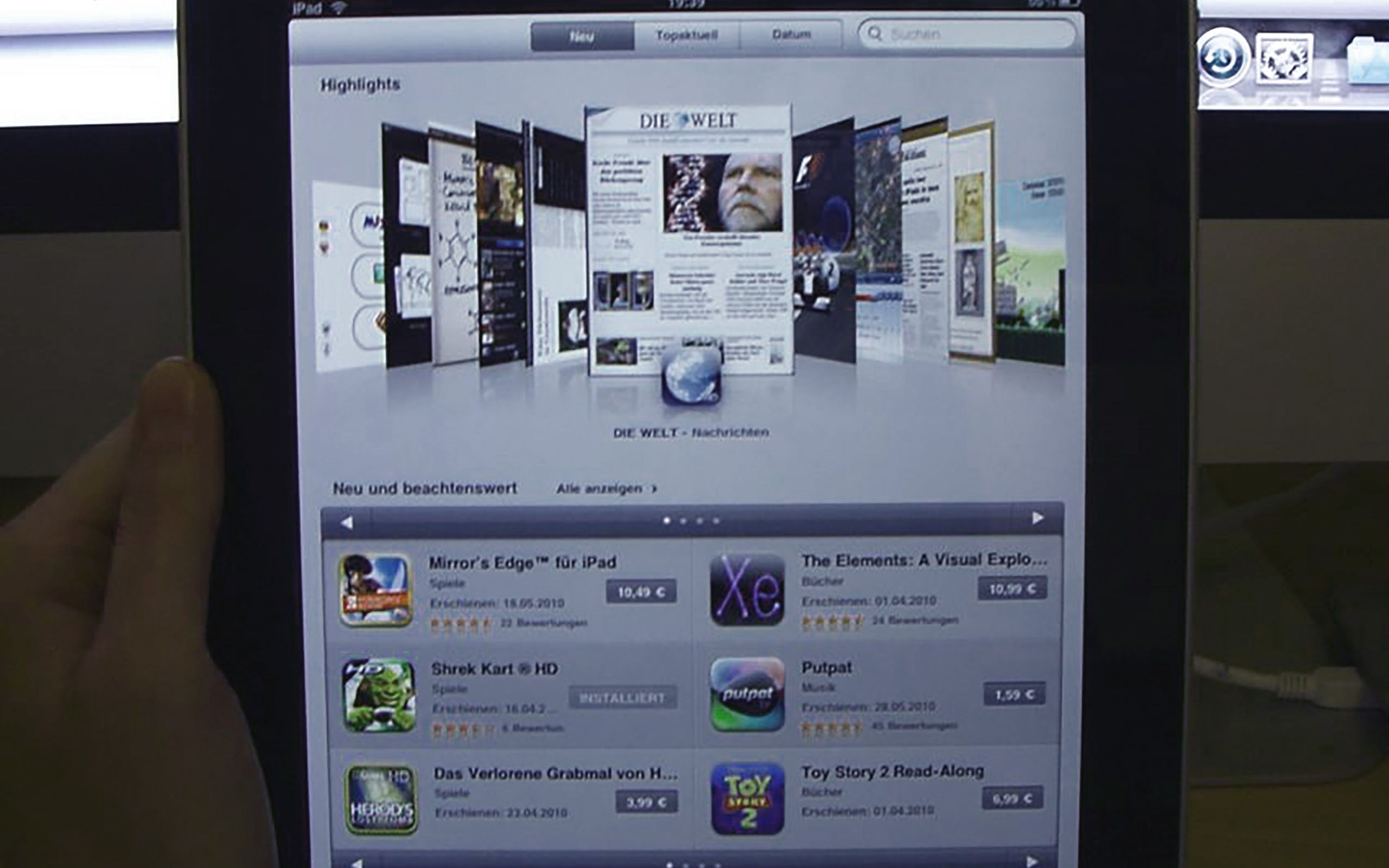 Der App Store auf dem iPad.