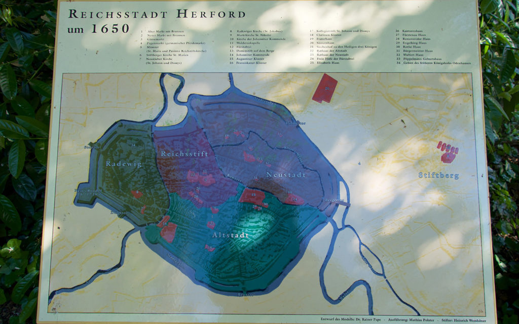 Die Reichsstadt Herford um 1650.