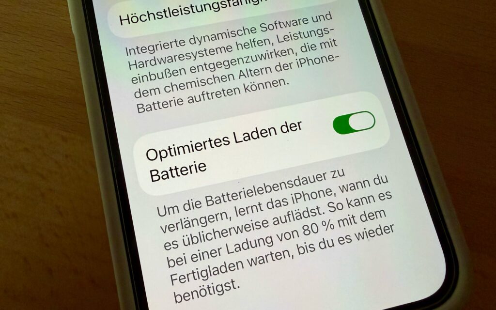 Optimiertes Laden der Batterie