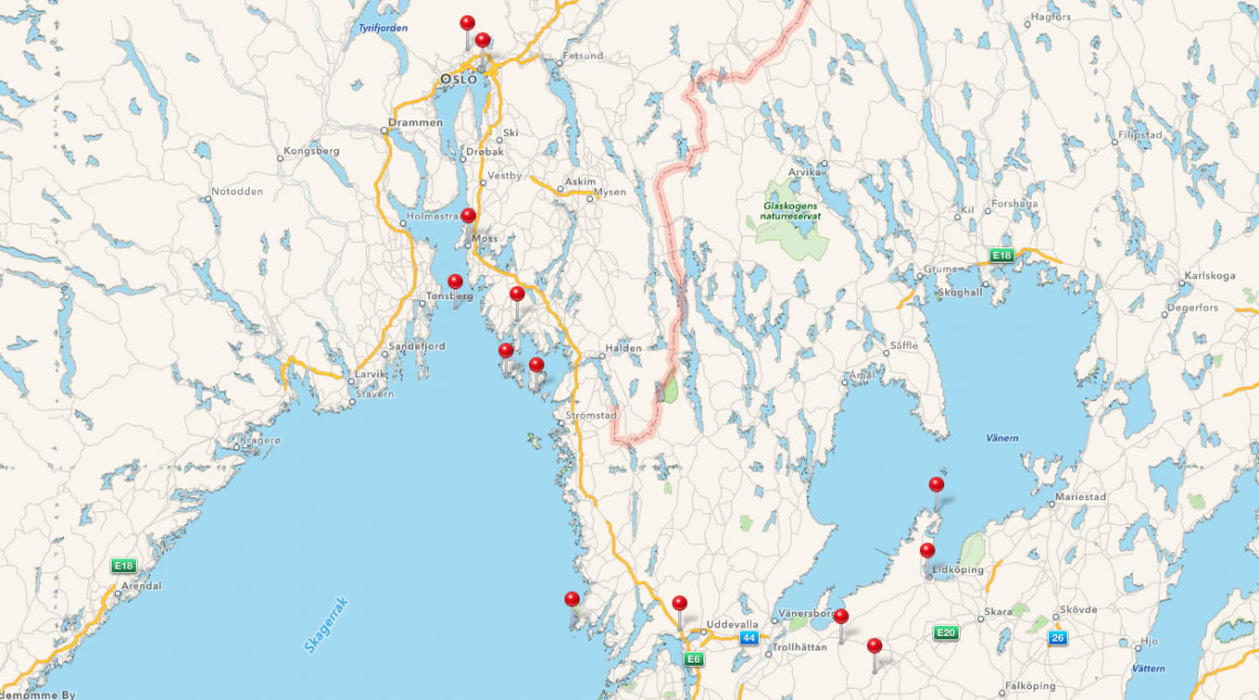 Karte Schweden/Norwegen