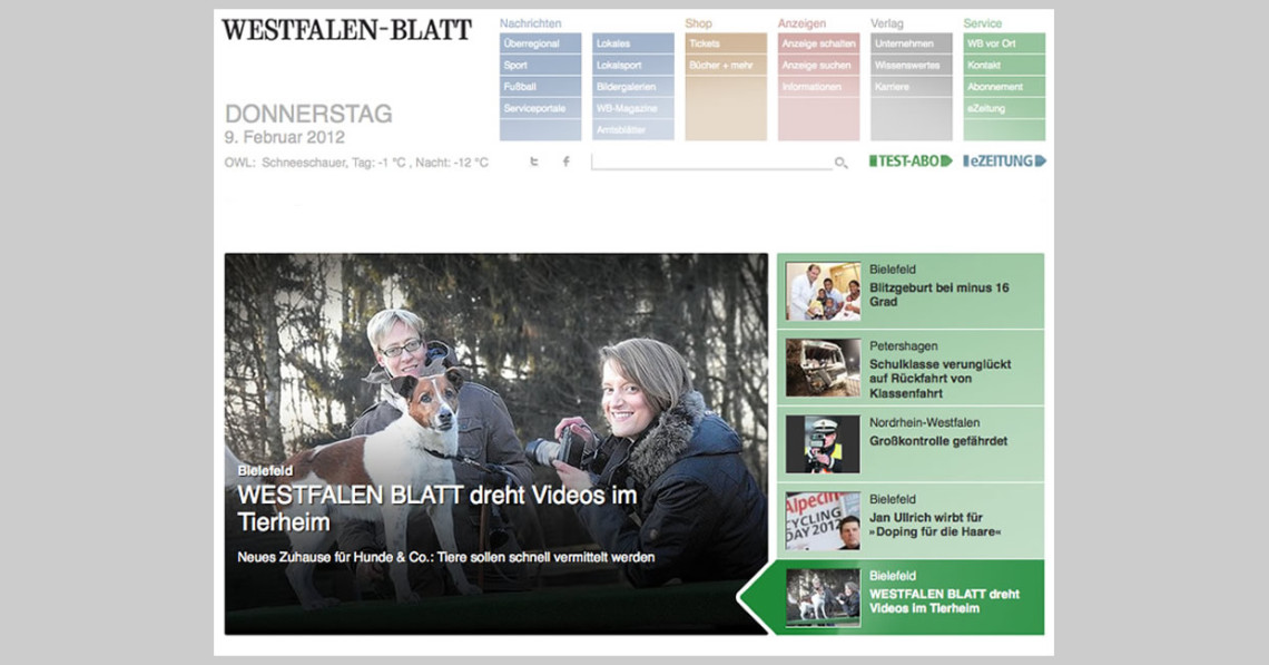 WESTFALEN-BLATT Zuhause gesucht Screenshot
