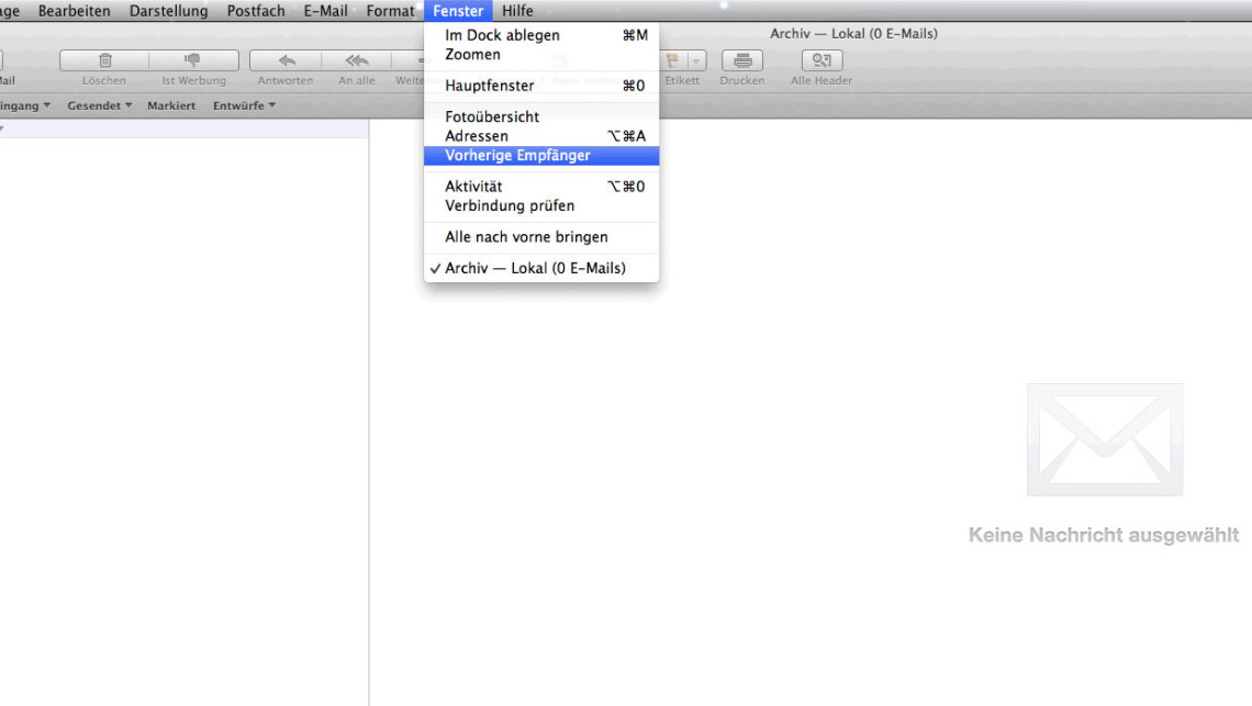 Mail OS X Screenshot