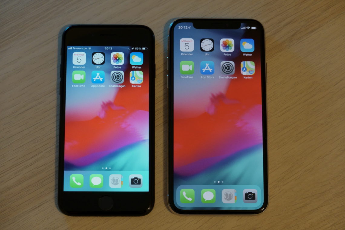 Apple iPhone 7 und iPhone XS im Größenvergleich. | Fritschis Welt ...